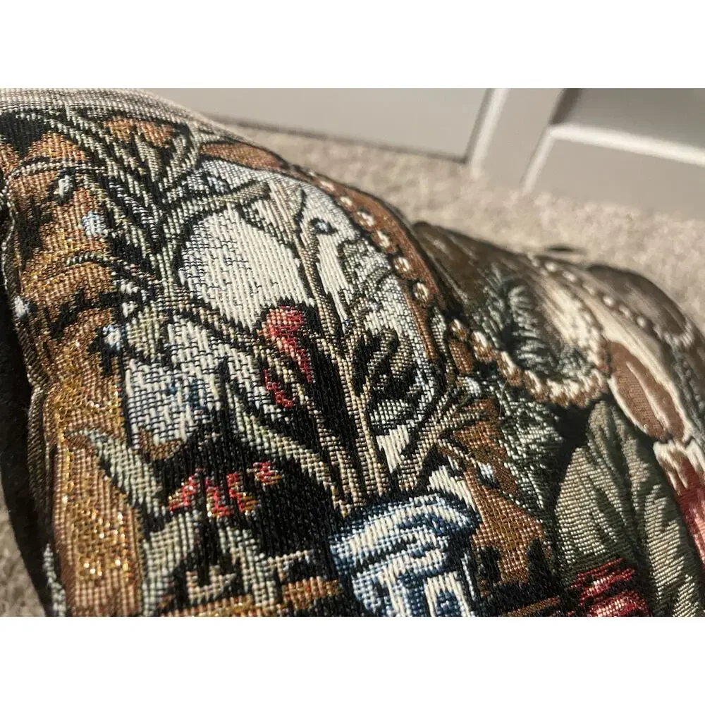 VTG Travis Spencer Christmas Pillows Set of 2 Tapestry Santa Sparkle Holiday